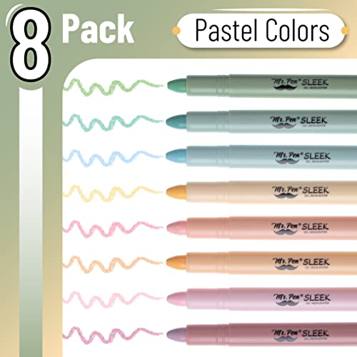 Mr. Pen- No Bleed Gel Highlighters, Pastel Colors, 8 Pack - color: Pastel Colors 2, size: 8 Pack