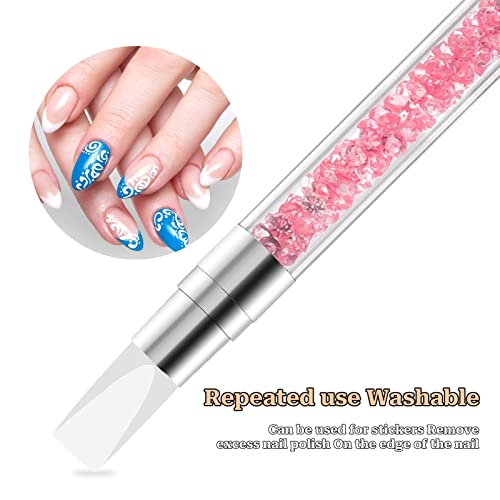 5 Pcs Nail Art Sculpture Pen Dual Tipped Silicone Nail Tools Nail Art Acrylic Pen Silicone Brushes for Resin Nail Art Tools for Design Nail Foil Carving Drawing Effect Shaping Drawing - color: 5 pcs style A