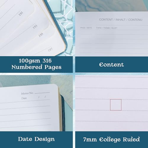 MGGAO Lined Journal Notebook for Women Men, A5 Aesthetic Notebook - color: Blue, size: Lined