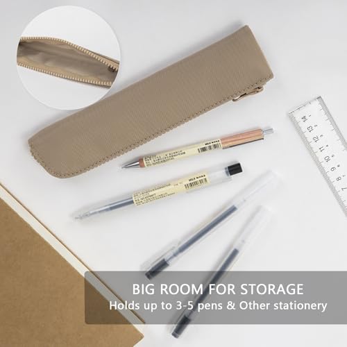 Slim Pencil Case Small Pencil Pouch Pen Case (Black/Oxford) - color: Black