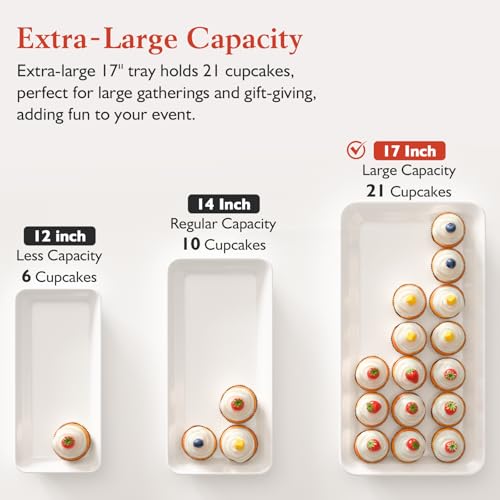Bumusty 3-Pack Large Melamine Serving Trays Set, 17 x 8.6 in, White - color: White, size: 17" x 8.7"