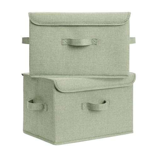 GRANNY SAYS Memory Keepsake Storage Box, Fabric Storage Bins with Lids - color: Sage Green, size: Large