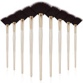 Maitys 9 Pieces Facial Fan Mask Brushes, Brown - color: Brown