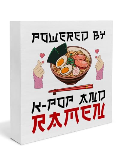 Kpop Ramen Decor, Powered by K-Pop and Ramen Wooden Box Sign Decorations