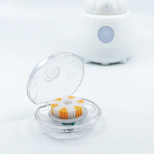 TAO Clean Replacement Exfoliator Brush Head, Replacement Head (1 Head) – Exfoliating Brush Replacement Head for the TAO Clean Electric Face Cleansing Brush and Cleaning Station, White/Orange - style: Exfoliating Replacement Head