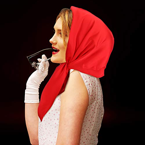 SATINIOR Square Neck Scarf Women - color: Red, size: 27.56 x 27.56 inches