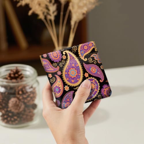 Peacoblue Paisley Pattern Coin Purse,PU Leather Squeeze Pouch 4PCS - style: Paisley Pattern