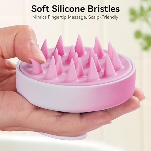 HEETA Scalp Massager Hair Growth Scrubber for Dandruff Removal Hair Care - color: Gradient Purple
