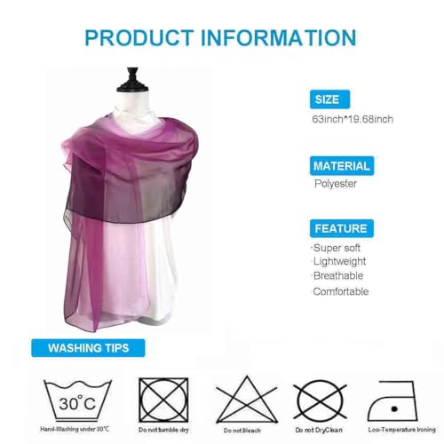 Xyueanlo Fashion Scarves for Women Lightweight Elegant Scarf - color: Gradient Purple