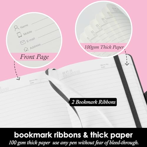NIRMIRO Small Journal Pocket Notebook, 3 Pack, A6 Mini, 3.7" x 5.7", Grey - color: 3 Grey, size: A6