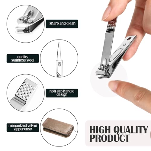 Coume 24 Sets Mini Manicure Kit for Women Men Nail Clippers, Green Series - color: Green Series