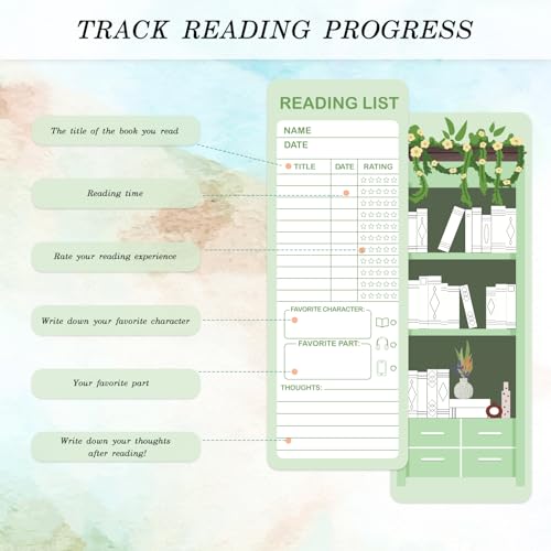 120 Pcs Reading List Bookmarks with Tassels, Book Tracker Bookmarks
