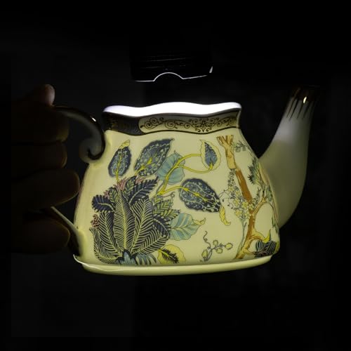 KAMMAK Tea for One Set, Ceramic Teapot, Bone China Tea Set, Cup and Saucer - color: Blue-GH05