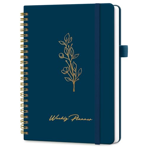 Taja Undated Weekly Planner, To Do List Notebook with Habit Tracker, A5 - color: i.Navy