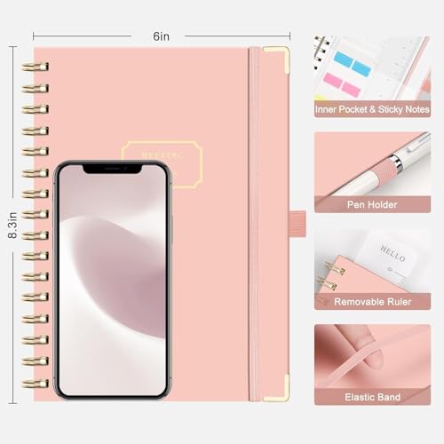 EMSHOI Meeting Notebook Agenda, 140 Pages, A5 Size (6" x 8.3") - color: Pink, size: A5