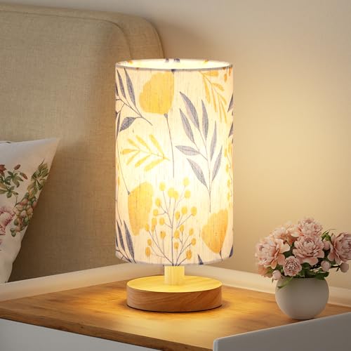 Fenmzee Small Table Lamps (Ginkgo Cream Shade, 9" Inline Control) - color: Ginkgo Cream Shade