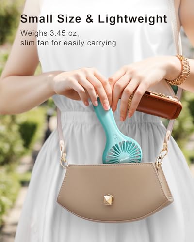 TriPole Portable Mini Handheld Fan, Rechargeable Small Personal Eyelash Fan - color: Blue