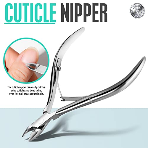 FANDAMEI Cuticle Trimmer, Cuticle Kit, Cuticle Pusher, Cuticle Nippers - color: Silver