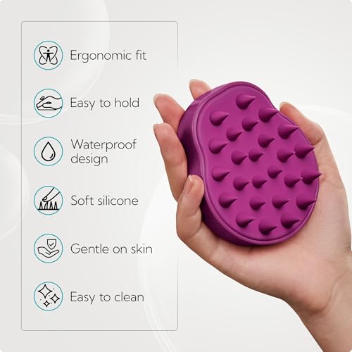HEETA 2-Pack Large Scalp Massager Scrubber Shampoo Brush for Hair Growth - color: Purple & Black