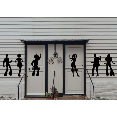 Motiskyy 12 Pcs Disco Silhouette Wall Decals, Retro PVC Removable,Disco