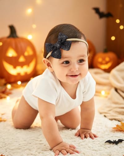 doboi 3 Pack Baby Girls Headbands Halloween Hair Bows - color: black