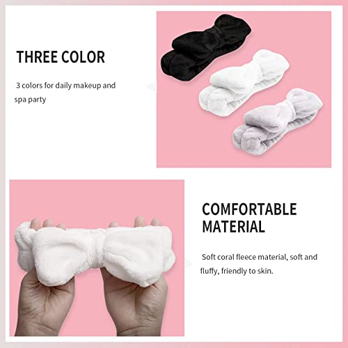 WSYUB Spa Headband,Makeup Headbands,Headband for Washing Face - color: Black White and Grey