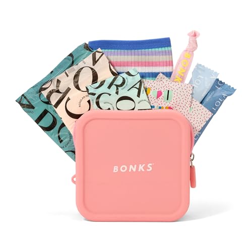 BONKS GoGo Kit - First Period Kit Ages 10-14 (S - M) - Tween Period Starter Kit - Emergency Kit for Girls - Essential Hygiene Kit - Includes Pads, Tampons, Underwear & More - style: Tween Period Kit S/M (10-14)