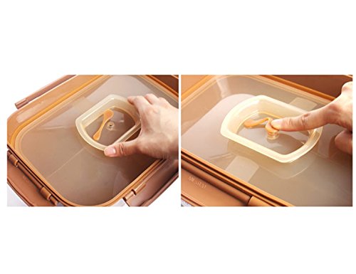 e-jen Premium Kimchi, Sauerkraut Container Probiotic Fermentation with Inner Vacuum Lid (Earthenware Brown, 1.9 gal/ 7.4L) - color: Earthenware Brown, size: 1.9 gal