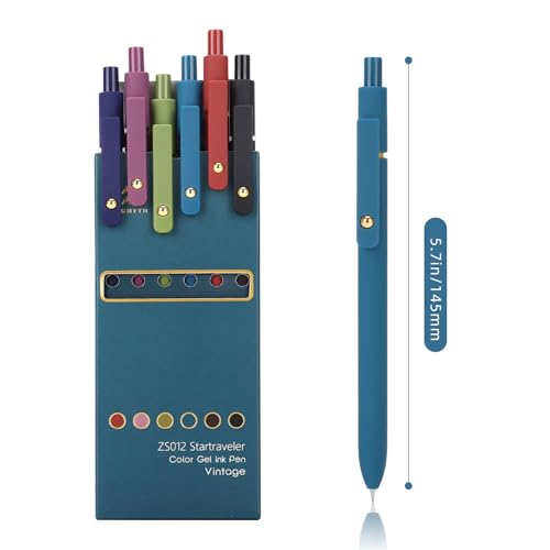 Ddaowanx Colored Gel Pens,0.5mm Fine Point Smooth Writing Color Ink Pens - color: 6Pcs-Vintage Colors, size: 1 Count (Pack of 6)