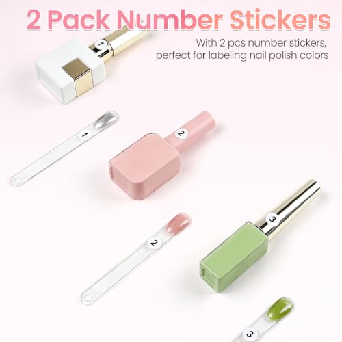 BQAN Nail Swatch Sticks 50Pcs Clear with Ring & 2Pcs Number Stickers - color: Clear-50Pcs