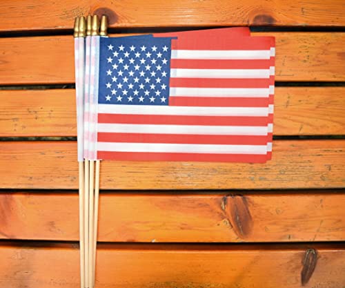 25Pack Small American Flag Mini Usa Flag On Stick Handheld Us Flag For July 4th Decoration - color: America