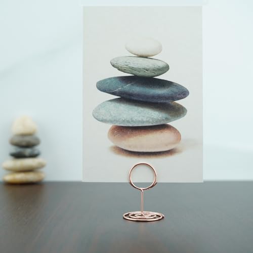 Jofefe 20pcs Mini Place Card Holders, Cute Table Number Holders, Small Table Card Holder Tables Number Stands, Wire Photo Picture Menu Clips for Wedding centerpieces, Anniversary Party (Rose Gold) - color: Rose Gold