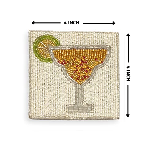 Folkulture Coasters Set of 4 for Drink, Coffee Bar Accessories, Table Décor - color: Cocktail