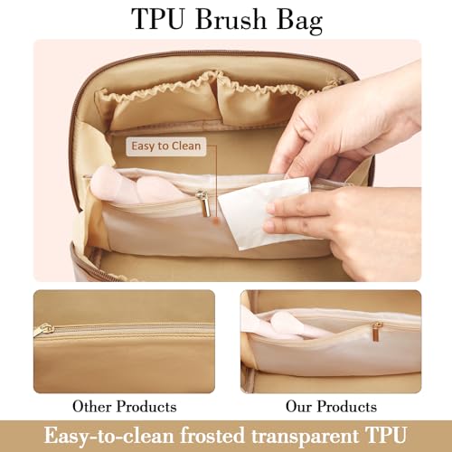 Initial Makeup Bag Personalized Gift for Women Teen Girls - color: Pink, style: A
