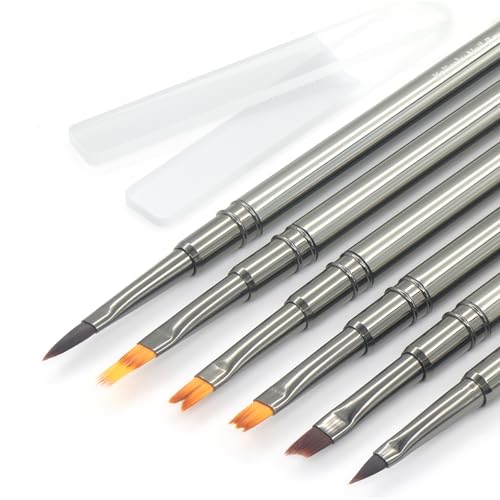 MYR 6Pcs Metal Nail Art Brushes & 2pcs Nano Nail Files for Nail Art Designs