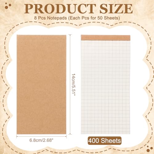 PATIKIL Portable Field Notes, 4 Pcs Small Notepads 50 Sheets Pocket Notebooks Memo Books to Do List Organizer Planner Daily for Work Office Journey, Grid - style: Grid