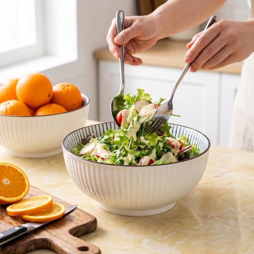60 oz Large Soup Bowls Set of 3, Pho Bowls, Ramen Bowl - Striped - size: Striped Pattern (8 Inch, 60 oz)
