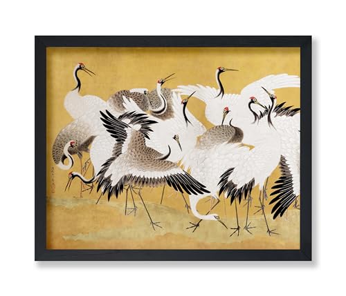 Poster Master Vintage Flock of Cranes Print - Retro Japanese Crane Art - Bird Art - Gift for Animal Lover - Chic Decor for Home, Office, Living Room - 8x10 UNFRAMED Wall Art - color: Style-05, size: 8"L x 10"W