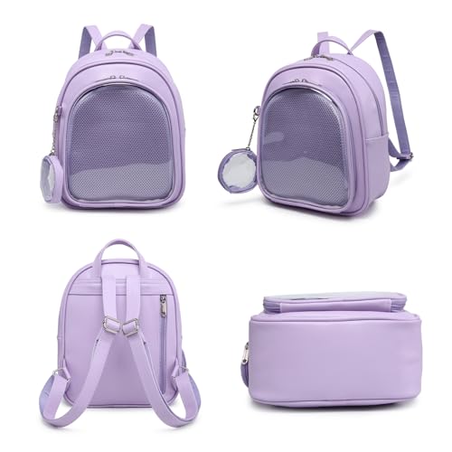 Aesthetic Kawaii Ita Backpack Pin Display Cute Purse For Anime Pins - color: Purple