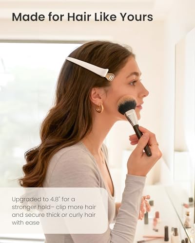 AIMIKE 4.8" Hair Clips for Styling, No-Crease Duckbill Clips, 6-Pack - color: Desert Titanium