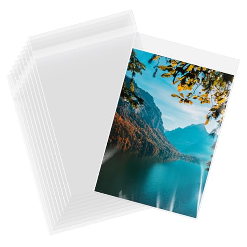 AUEAR 5"x7" Crystal Clear Plastic Sleeves Storage Bags for Picture,100 Pack - size: 5 x 7 inches