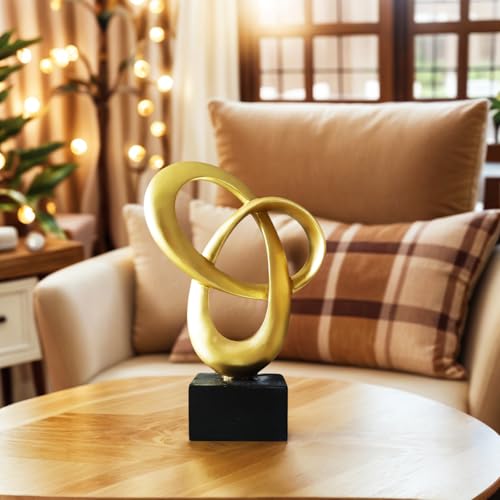 Dosker Abstract Sculpture Knot Decor Mobius Stripe Statue (Gold) - color: Gold