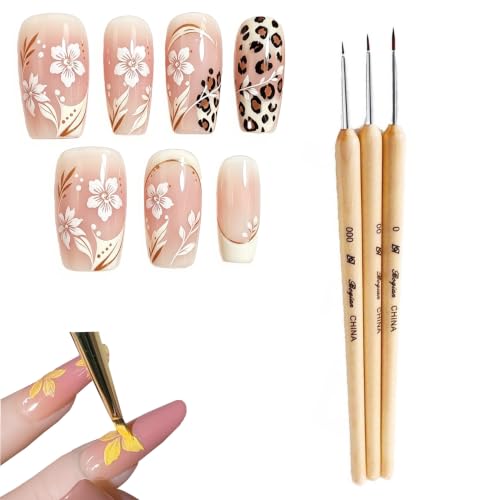 Nail Art Liner Brushes, 3 Piece Set