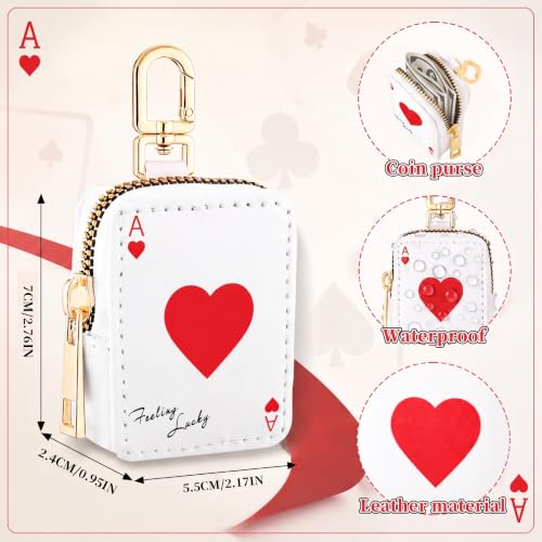 Kenning Poker Accessories for Women Playing Card Keychain Pouch