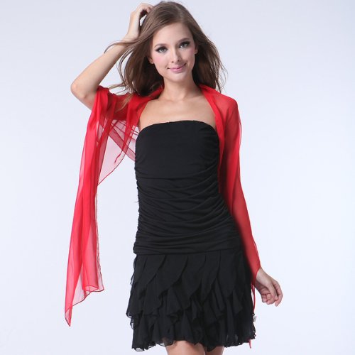 Tapp Collections™ Fashionable Soft Chiffon Scarf - color: Solid / Black