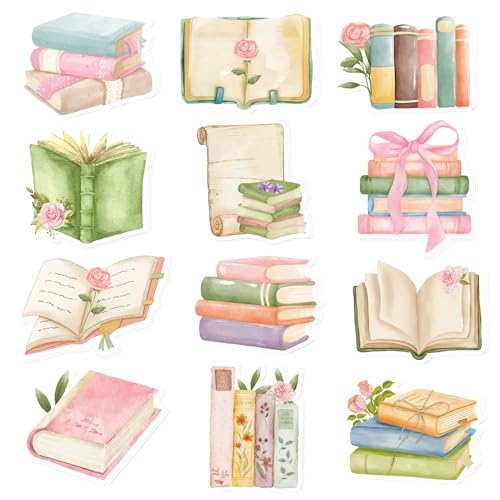 12 Pads Book Lover Sticky Notes Set - 240 Sheets 3x3 Inch Book Club Themed Self Adhesive Memo Pads, Cute Writing Sticky Notepads for Office Meeting Note Taking School Gift Decor