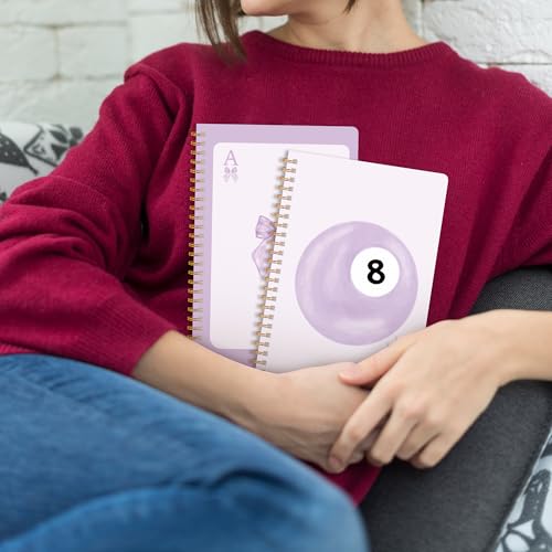 CNhoqc Black Spiral Journal Notebook, 4 Sets A5, Ballpoint Pen Organza Bag - color: 8-Pcs Purple Bow