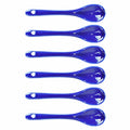 6 pcs Porcelain Egg Spoons Tea Spoon Ceramic Spoons 4.7 inch Coffee Dessert Yogurt Tea Milky Blue - style: Blue