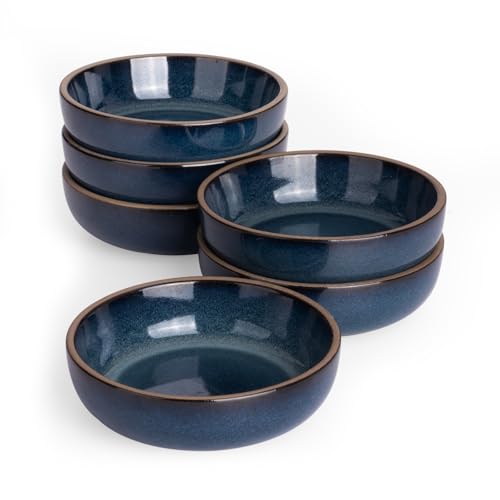 famiware Ceramic Soy Sauce Dish, 3oz Dipping Bowls Set of 6, Midnight Blue - color: Midnight Blue, style: Nature