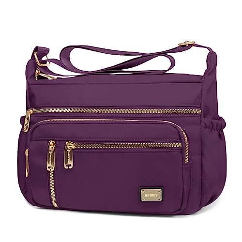 NPBAG Crossbody Bag for Women, Shoulder Purse Handbag Messenger Bag, Trendy Pocketbooks, Waterproof and Multi-Pockets - color: Purple